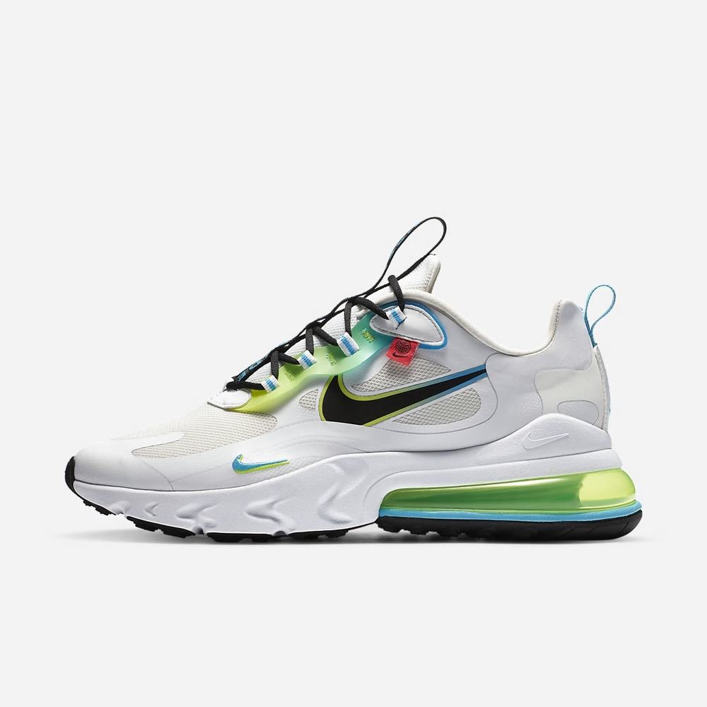 Sneakers Nike Air Max 270 React SE Blanche 5679-148 White/Blue Fury/Volt/Black Homme | JLB-13221945